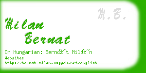 milan bernat business card